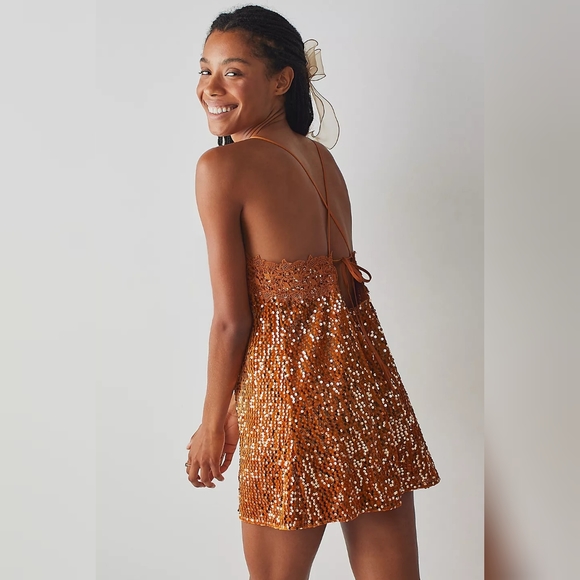 NWT Free People That Girl Sequin Slip - Picture 2 of 3